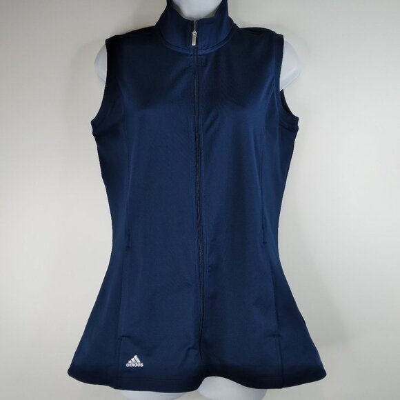 Adidas Blue Full Zipper Sports Vest Size  M - Picture 1 of 10